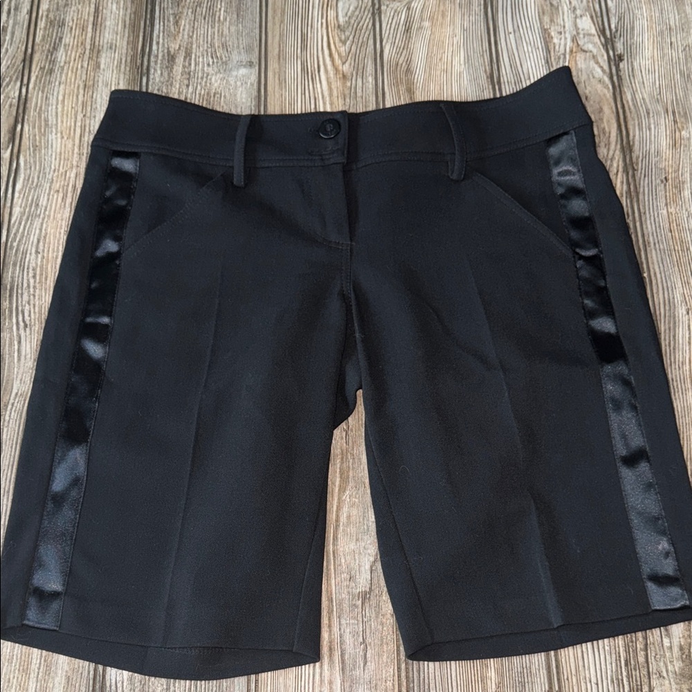 Denny rose shorts Elegant Black Women's Shorts tuxedo stripe sides